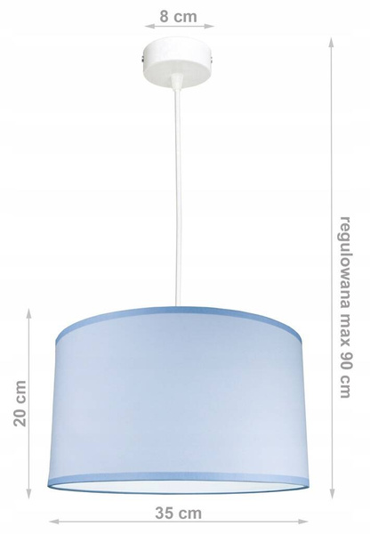 Lampa sufitowa do pokoju chłopca niebieska Blue 1xE27