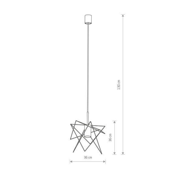 Lampa wisząca druciana zwis nowoczesna GSTAR śr. 30cm | czarny