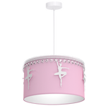Lampa wisząca dziecięca z abażurem BALETNICA różowy śr. 37cm