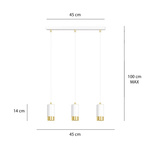 FUMIKO 3 WH/GOLD