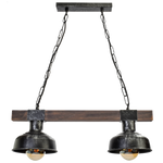 Lampa wisząca FARO BLACK / WOOD 2xE27 60W MLP6242