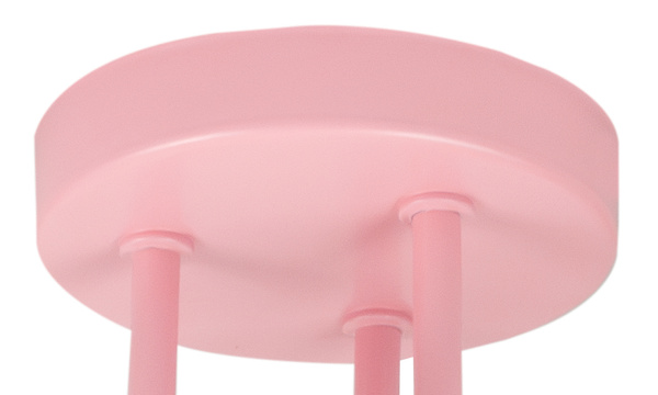 Lampa sufitowa do pokoju dziewczynki różowa w serca loft 3xE27