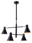 Lampa sufitowa czarno-złota mat regulowana 4x40W Less Candellux 34-72689