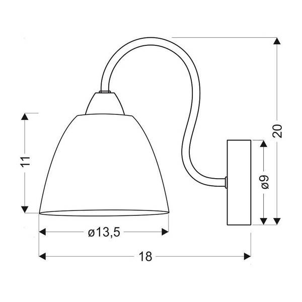 Kinkiet chromowy biały klosz z paskiem 40W E14 Elf Candellux 21-72566