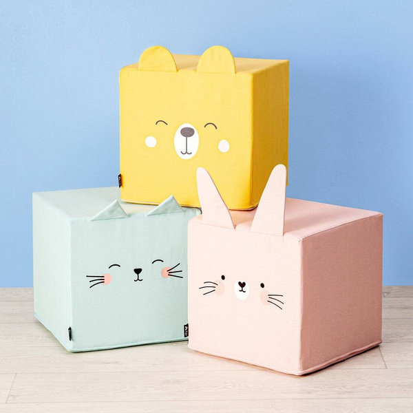 Pufa do pokoju dziecięcego w kształcie kostki Rainbow Rabbit