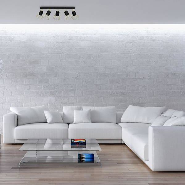 Lampa sufitowa DANTE, MLP7247, czarny/złoty, 5x8W LED GU10