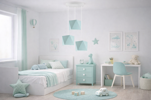 Lampa wisząca do pokoju dziecka kolorowa Bajkowy Diamencik 3 punktowa Led