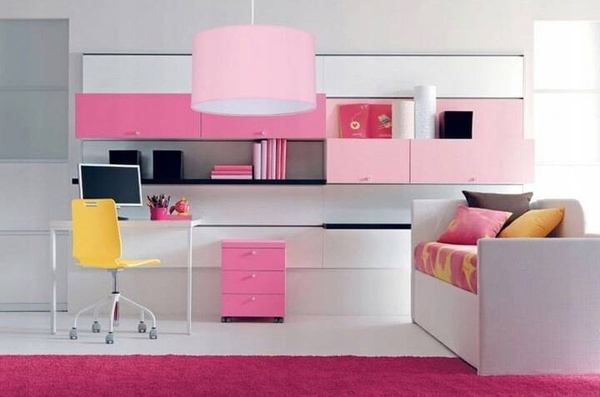 Lampa sufitowa dla dziewczynki różowa Pink abażur 35 cm 1xE27