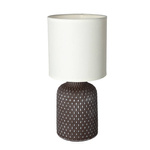 Lampa gabinetowa/stołowa/nocna INER 41-79862 ceramiczna brązowa/abażur biały 1x40W E14