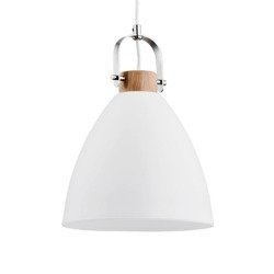 Lampa wisząca zwis HERMINA biały/drewno śr. 22cm