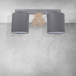 Lampa sufitowa dziecięca MIŚ II szary szer. 46cm