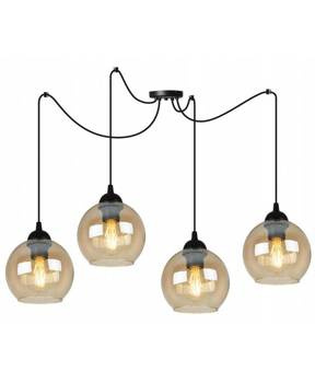 Nowoczesna lampa typu pająk szklane klosze Loft 4xE27 Led