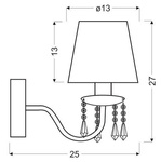 Kinkiet chromowy /beżowy abażur z kryształkami 40W Ruti Candellux 21-58706
