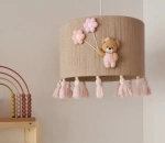 Lampa wisząca do pokoju dziewczynki w stylu Boho Miś z balonikami 35 cm