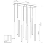 Lampa nad wyspę stół LASER BLACK X czarna