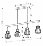 Lampa wisząca czarna 4x60W Bernita 34-78117