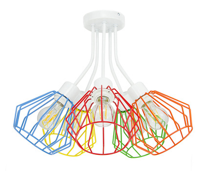 Lampa sufitowa do pokoju dziecięcego 5-punktowa kolorowy druciak Artemis 5xE27 Led