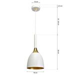 Nowoczesna lampa wisząca CLARK WHITE/GOLD 1xE27 MLP6219