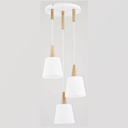 Lampa wisząca do jadalni CYRKON 3x E27 wys. 90cm | biały