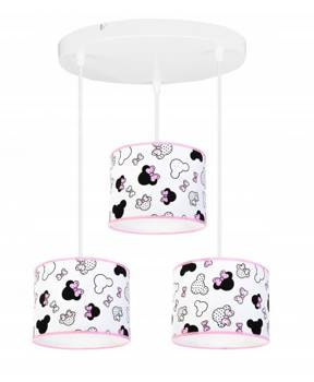Lampa wisząca do pokoju dziewczynki z abażurem Myszki Miki 3xE27 Led
