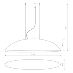 Lampa wisząca kompozytowa elipsa CANOE 40W 5x E27 wys. 250cm | biały