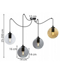 Nowoczesna lampa w stylu Loft typ pająk szklane 4xE27 Led 
