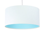 Lampa wisząca do pokoju dziecięcego w kropki na niebieskim tle średnica 40 cm