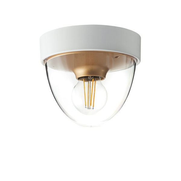 Lampa sufitowa i ścienna NOOK na e27 10W IP44 wys. 15cm | biały złoty