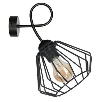 Lampa ścienna kinkiet do pokoju nastolatka czarny druciak Loft Wire 1xE27