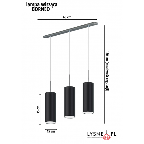 Lampa wisząca BORNEO 3xE27