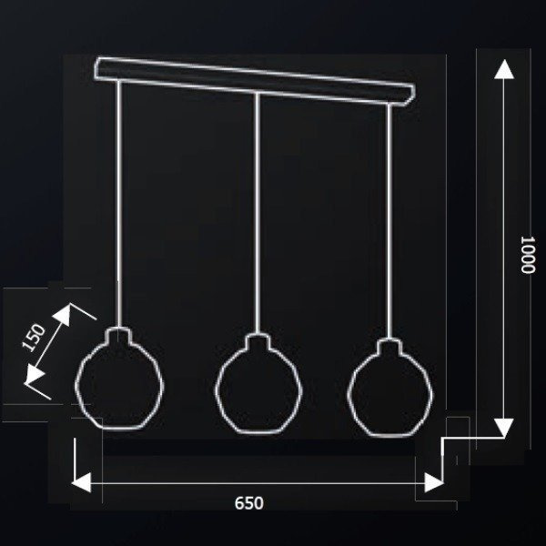 Lampa wisząca listwa COMO III crystal