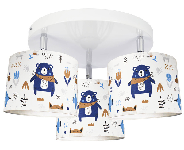 Lampa z motywem misia dla chłopca i dziewczynki Teddy 3 Koło