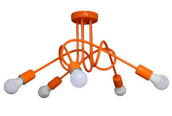 Lampa sufitowa do pokoju dziecka pomarańczowa Mondo 5 Loft