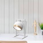 Lampa stołowa nowoczesna kula OVAL biały 40cm