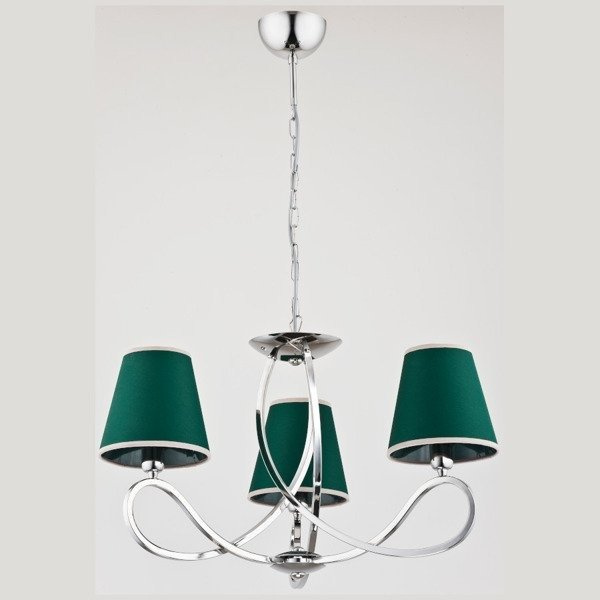 Nowoczesna lampa sufitowa WILLMA III chrom/zielony śr. 55cm