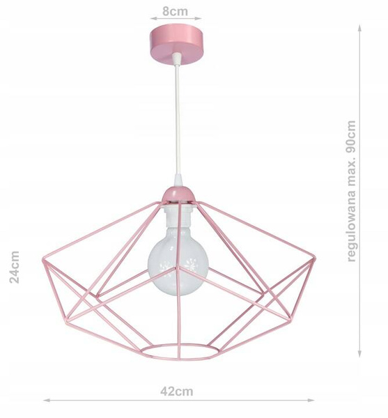 Lampa sufitowa do pokoju dziewczynki różowa Druciak 1