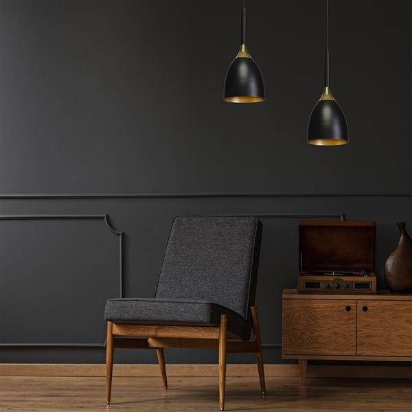 Nowoczesna lampa wisząca CLARK BLACK/GOLD 1xE27 MLP6221