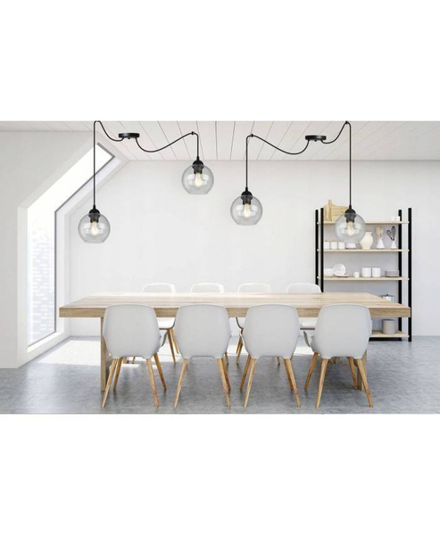 Nowoczesna lampa typu pająk szklane klosze kolory do wyboru