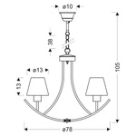Lampa wiszącza czarno-biała żyrandol 4x60W E27 Londyn 34-38838