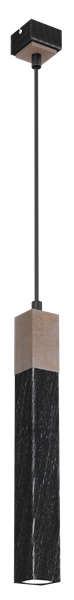 Lampa wisząca SOLO SAWN BLACK / PATINATED WOOD 1x mini GU10