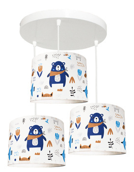 Lampa sufitowa do pokoju dziecka 3 punktowa - regulowana z motywem misia Teddy 3XE27