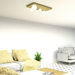 Nowoczesna lampa sufitowa BIBIONE GOLD, MLP8396, złota z białymi kloszami, 4x25W G9