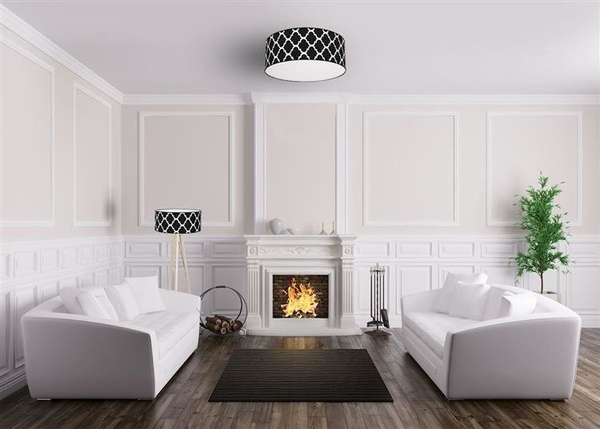 LAMPA SUFITOWA PIERRE BLACK 3xE27