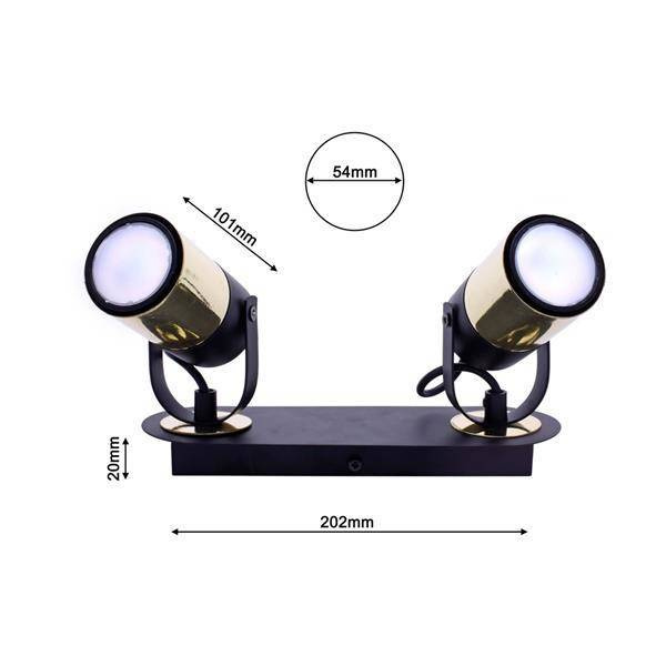 Lampa sufitowa WILSON BLACK 2xGU10 MLP4851