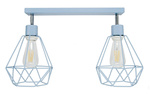 Lampa sufitowa do pokoju dziecka niebieska pastelowa druciak w stylu loft Carmen 2xE27