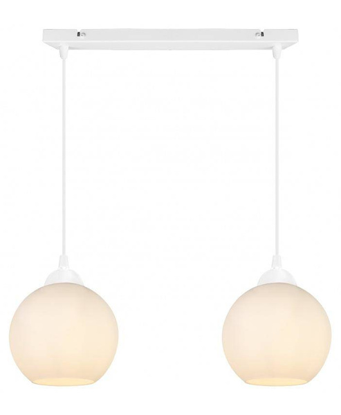 Nowoczesna lampa wisząca kuliste mleczne klosze