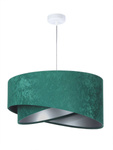 Lampa wisząca asymetryczna welurowa Rubin zielono srebrna