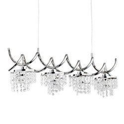 Lampa wisząca listwa kryształowa HELISA chrom/transparentny szer. 80cm