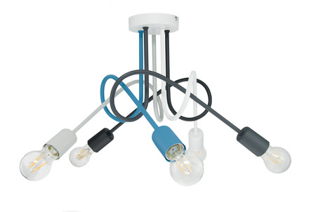 Lampa sufitowa do pokoju dziecka kolorowa w stylu Loft nowoczesna Mondo 5xE27 Led