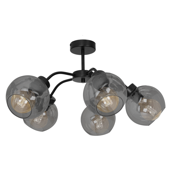 Nowoczesna lampa sufitowa SOFIA SMOKED 5xE27
